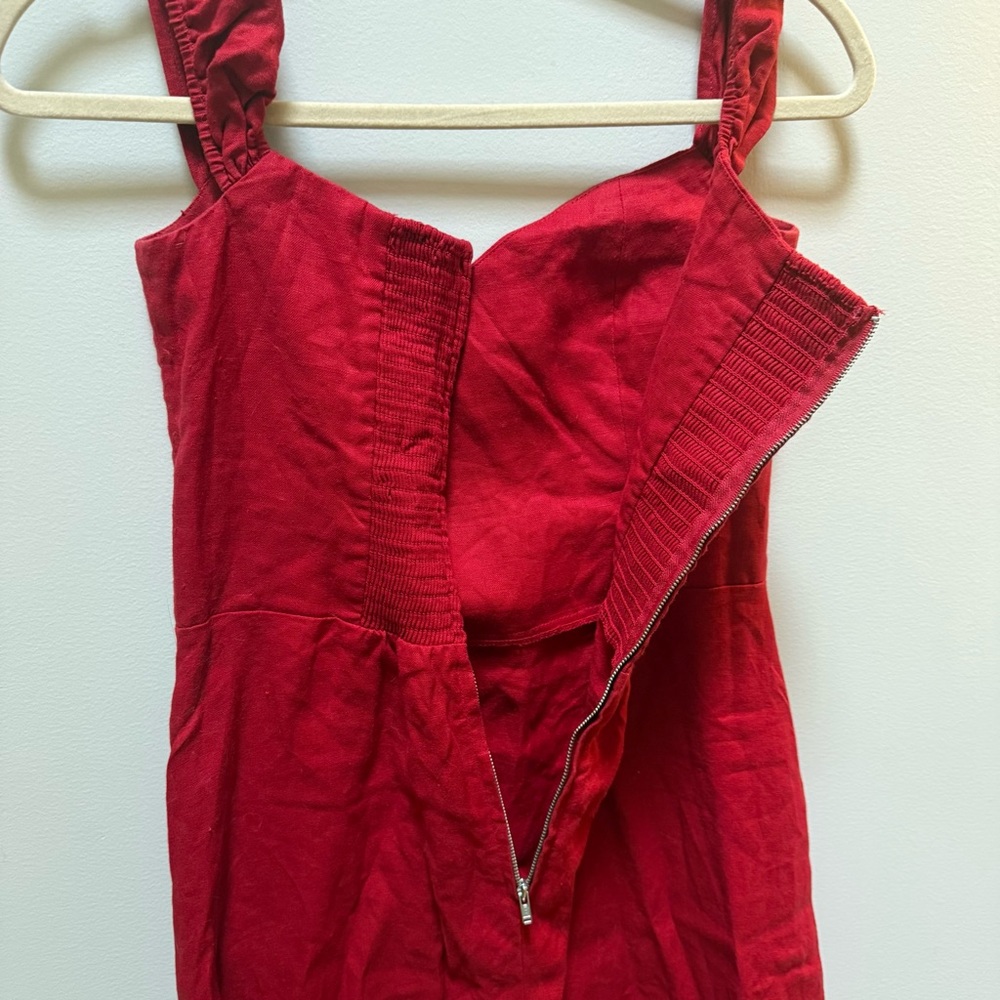 💫SALE Reformation Bridgton Linen Midi Dress Off Shoulder - Picture 12 of 14